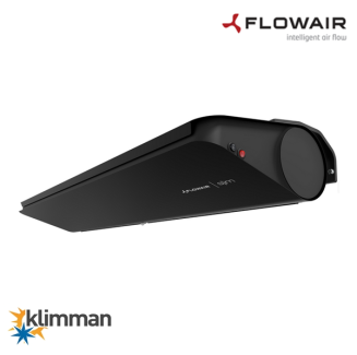 Kurtyna powietrzna 100 cm. z nagrzewnicą Flowair Slim E-100 - 3 fazowa - Czarna + wsporniki - 2
