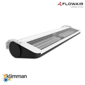 Kurtyna powietrzna 100 cm. z nagrzewnicą Flowair Slim E-100 - 1 fazowa - Biała + wsporniki - 2