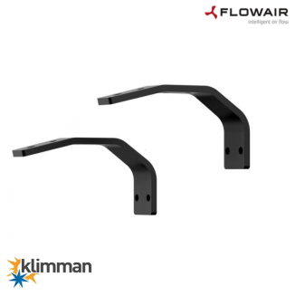 Kurtyna powietrzna 200 cm. z nagrzewnicą Flowair Slim E-200 - 1 fazowa - Czarna + wsporniki - 3