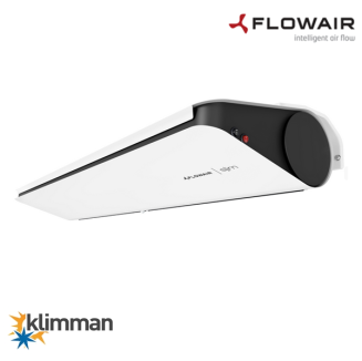 Kurtyna powietrzna 150 cm. z nagrzewnicą Flowair Slim E-150 - 3 fazowa - Biała + wsporniki - 2